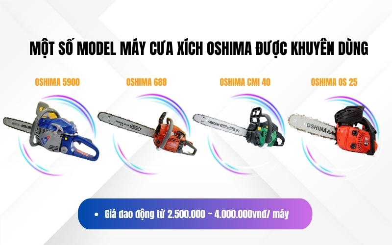Một số model máy cưa xích Oshima được khuyên dùng  